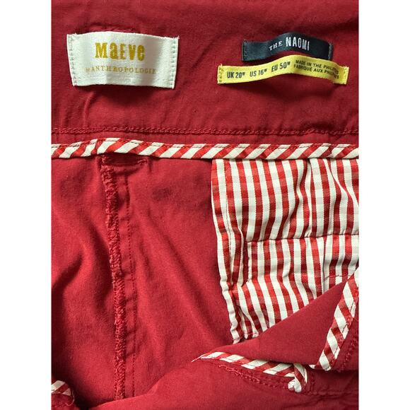 Anthropologie Maeve The Naomi Wide-Leg Flare Pants Red Size 16W - Picture 8 of 11